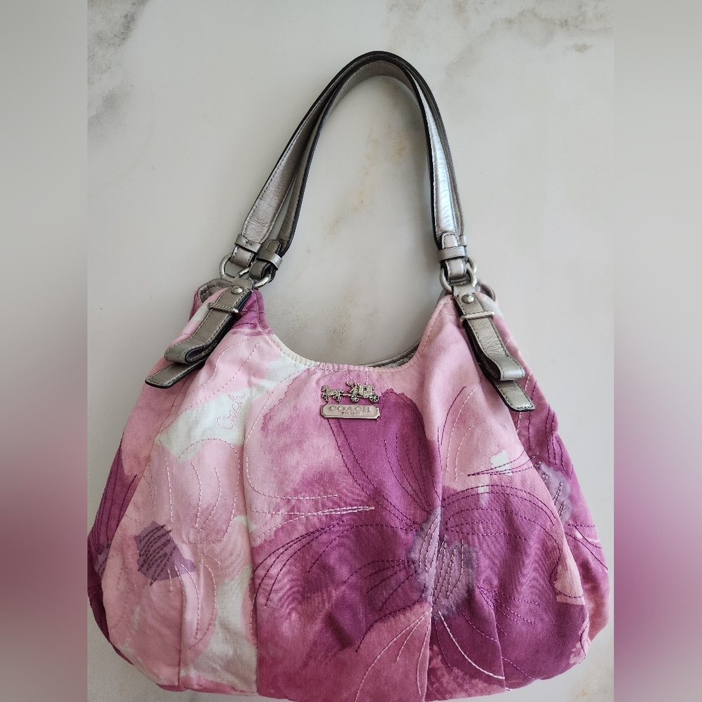 Coach Madison Maggie Hobo Satchel With Stunning Colors. Beautiful Florals! - Picture 9 of 15